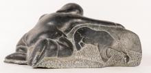 INUIT SOAPSTONE "SEAL HUNTER" CARVING