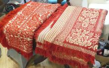 TWO ANTIQUE JACQUARD COVERLETS