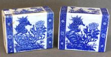 PAIR OF CHINESE PORCELAIN OPIUM PILLOWS