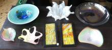 EIGHT PIECES OF ART GLASS