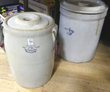 STONEWARE CROCK AND BUTTER CHURN