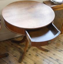 PAIR OF MAHOGANY DRUM TABLES