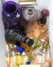 BOX LOT OF COLOURED GLASSWARE