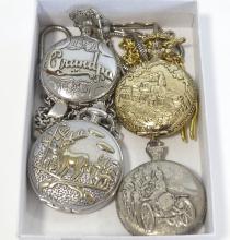 FOUR MODERN POCKET WATCHES