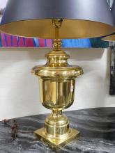 PAIR OF LARGE BRASS TABLE LAMPS