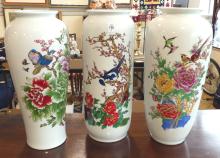 THREE LARGE CHINESE PORCELAIN VASES