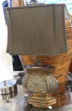 TWO LAMPS AND BASKET