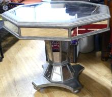 MIRRORED PEDESTAL TABLE