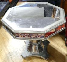 MIRRORED PEDESTAL TABLE