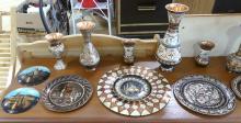 TURKISH COPPER VASES, TRAYS AND PLAQUES