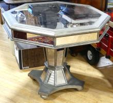 MIRRORED PEDESTAL TABLE