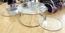 THREE-TIER CHROME COFFEE TABLE
