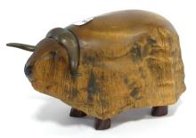 LEO GERVAIS "MUSK OX" WOOD SCULPTURE