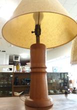 THREE TEAK TABLE LAMPS