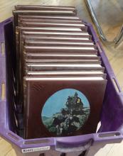 BIN OF BOOKS AND POSTCARDS