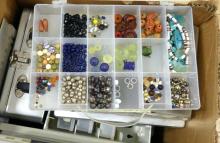 BOX LOT OF JEWELLERY-MAKING BEADS