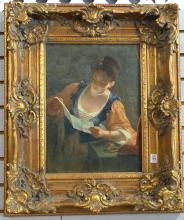 PAIR OF GILTWOOD FRAMED TEXTURED PRINTS