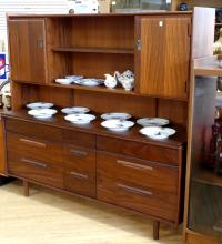 MCM ROSEWOOD BUFFET WITH HUTCH TOP