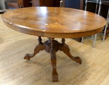 ANTIQUE BURL WALNUT CENTRE TABLE