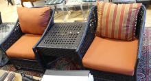 HAUSER RESIN WICKER PATIO SET