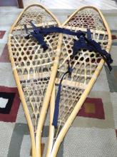 PAIR OF WOODEN SNOWSHOES