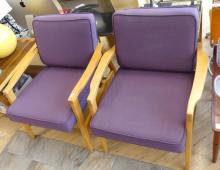 PAIR OF MCM BEECHWOOD ARMCHAIRS