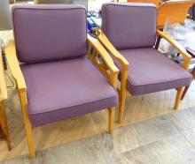 PAIR OF MCM BEECHWOOD ARMCHAIRS