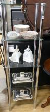 CHROME AND GLASS ETAGERE