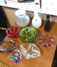 NINE PIECES OF ART GLASS