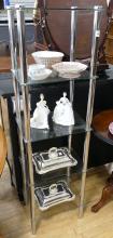 CHROME AND GLASS ETAGERE
