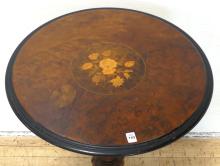 INLAID PEDESTAL LAMP TABLE