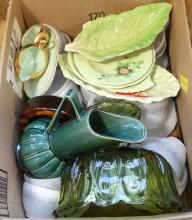 TWO BOX LOTS OF GLASS AND POTTERY