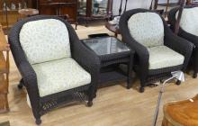 THREE-PIECE WICKER PATIO SET