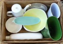 BOX LOT OF ART POTTERY