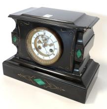 BLACK MARBLE MANTEL CLOCK