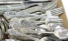 WALLACE "ROSE POINT" STERLING SILVER FLATWARE