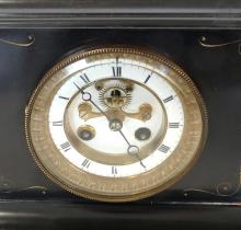 BLACK MARBLE MANTEL CLOCK