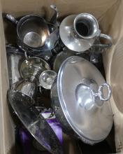 BOX LOT OF SILVER PLATE