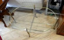 BRASS GLASS TOP COFFEE TABLE