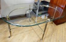 BRASS GLASS TOP COFFEE TABLE