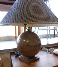 THREE MCM WOODEN LAMPS