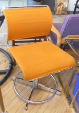 PAIR OF CHROME SWIVEL CHAIRS