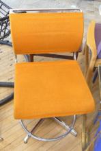 PAIR OF CHROME SWIVEL CHAIRS
