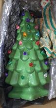 BOX LOT OF CHRISTMAS DECORATIONS