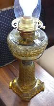 ELECTRIFIED AMBER GLASS OIL LAMP