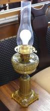 ELECTRIFIED AMBER GLASS OIL LAMP