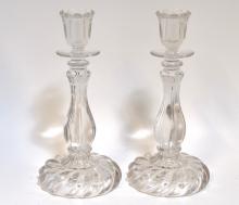 PRESSED GLASS CANDLESTICKS