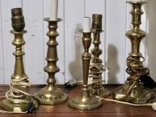 BRASS CANDLESTICK LAMPS