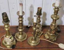 BRASS CANDLESTICK LAMPS