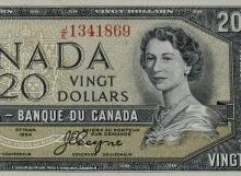 CANADIAN 1954 $20 BILL